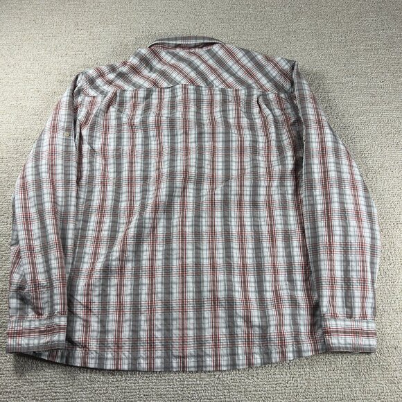 L.L. Bean Stiped Button Down Fisherman Shirt White Gray Red Men’s Size XL - Picture 7 of 7